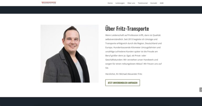 webzeugx Webagentur Freiburg - Umzugsfirma Website mit Kontaktformular.