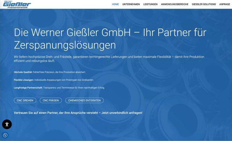 Webagentur und Onlinestrategie von webzeugx für Werner Giessler