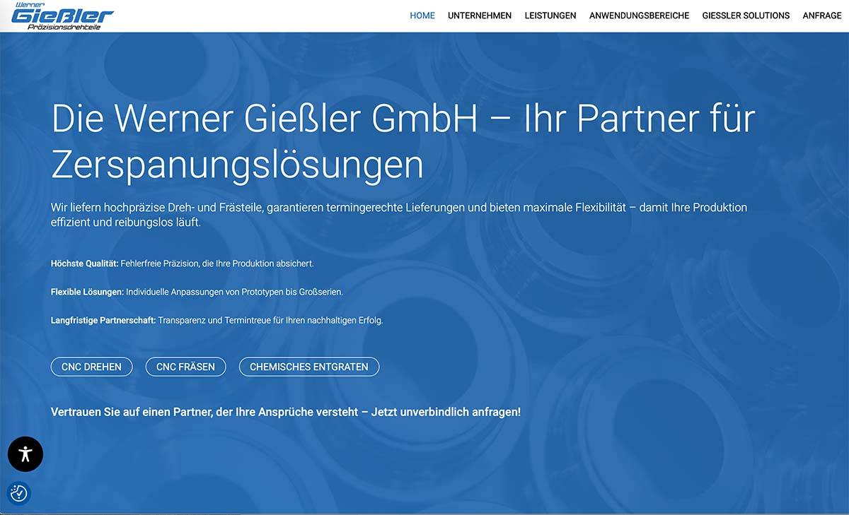 Webagentur und Onlinestrategie von webzeugx für Werner Giessler